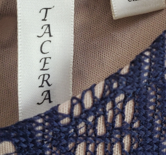 Tacera lace top, short sleeve, small size, Navy colour - Picture 3 of 5